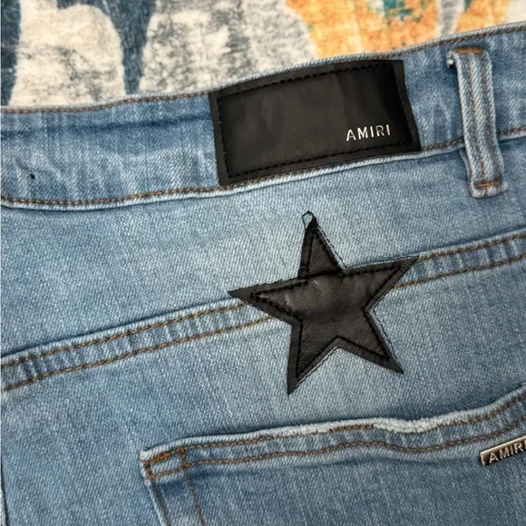 Women's Blue Jeans with Black Star Accents